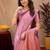 Purple wine art silk blend jacquard motif work saree with unstitched blouse piece