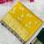 Yellow hand dying & embroidery lace dola silk blend saree with blouse
