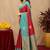 Rama red art silk blend jacquard motif work saree with unstitched blouse piece
