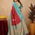 Rama red art silk blend jacquard motif work saree with unstitched blouse piece