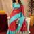 Rama red art silk blend jacquard motif work saree with unstitched blouse piece
