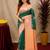 Rust green art silk blend jacquard motif work saree with unstitched blouse piece