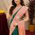 Rust green art silk blend jacquard motif work saree with unstitched blouse piece