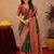 Sea green art silk blend banarasi jacquard motif work saree with unstitched blouse piece
