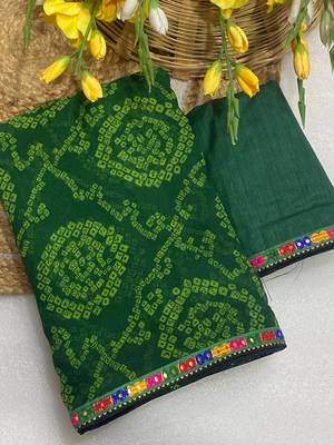 Green mill print & embroidery lace georgette saree with blouse 2