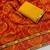 Orange fanta mill print & embroidery lace georgette saree with blouse