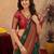 Sea green art silk blend banarasi jacquard motif work saree with unstitched blouse piece