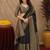Black art silk blend banarasi jacquard motif work saree with unstitched blouse piece
