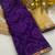 Purple mill print & embroidery lace georgette saree with blouse