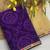 Purple mill print & embroidery lace georgette saree with blouse