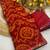 Red mill print & embroidery lace georgette saree with blouse