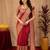 Maroon art silk blend banarasi jacquard motif work saree with unstitched blouse piece