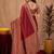 Maroon art silk blend banarasi jacquard motif work saree with unstitched blouse piece