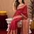 Maroon art silk blend banarasi jacquard motif work saree with unstitched blouse piece