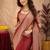 Maroon art silk blend banarasi jacquard motif work saree with unstitched blouse piece