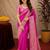 Pink art silk blend banarasi jacquard motif work saree with unstitched blouse piece