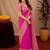 Pink art silk blend banarasi jacquard motif work saree with unstitched blouse piece