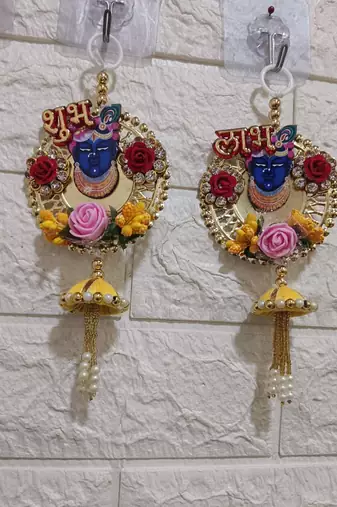 handmade shubh labh shri nath ji door hanging for home entrance decoration (pack of 2)