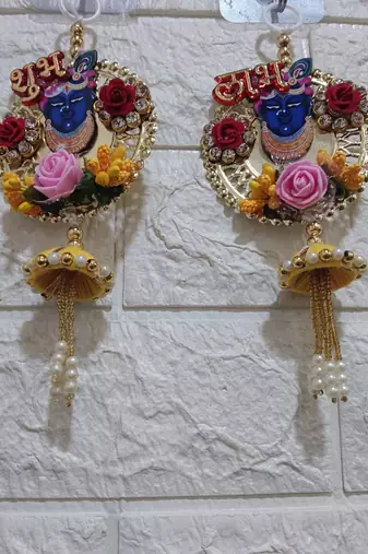 handmade shubh labh shri nath ji door hanging for home entrance decoration (pack of 2)
