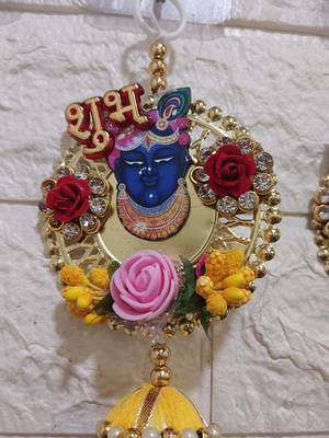 handmade shubh labh shri nath ji door hanging for home entrance decoration (pack of 2) 4