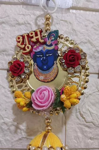 handmade shubh labh shri nath ji door hanging for home entrance decoration (pack of 2)
