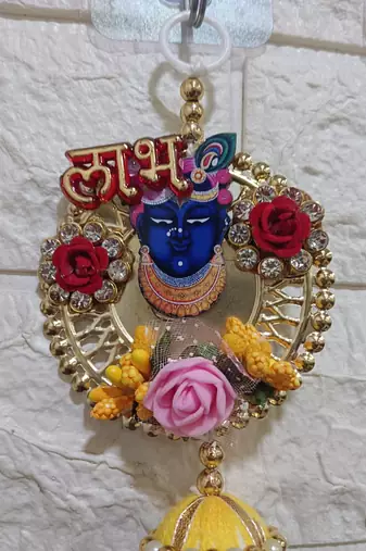 handmade shubh labh shri nath ji door hanging for home entrance decoration (pack of 2)
