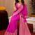 Pink art silk blend banarasi jacquard motif work saree with unstitched blouse piece