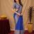 Royal blue art silk blend banarasi jacquard motif work saree with unstitched blouse piece