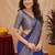 Royal blue art silk blend banarasi jacquard motif work saree with unstitched blouse piece