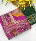 Pink tapela dying dola silk blend saree with blouse