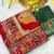 Red tapela dying dola silk blend saree with blouse