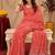 Peach linen jacuard animal motif work saree with unstitched blouse piece
