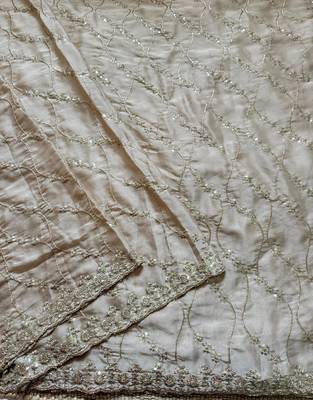 Chikoo multicolor sequece embroidery work rangoli saree with blouse 4
