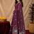Wine linen jacuard animal motif work saree with unstitched blouse piece