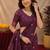Wine linen jacuard animal motif work saree with unstitched blouse piece