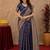 Blue art silk blend banarasi jacuard work saree with unstitched blouse piece