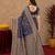Blue art silk blend banarasi jacuard work saree with unstitched blouse piece