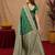 Green art silk blend banarasi jacuard work saree with unstitched blouse piece