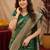Green art silk blend banarasi jacuard work saree with unstitched blouse piece