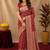 Red art silk blend banarasi jacuard work saree with unstitched blouse piece
