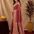 Red art silk blend banarasi jacuard work saree with unstitched blouse piece