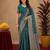 Turuoise art silk blend banarasi jacuard work saree with unstitched blouse piece