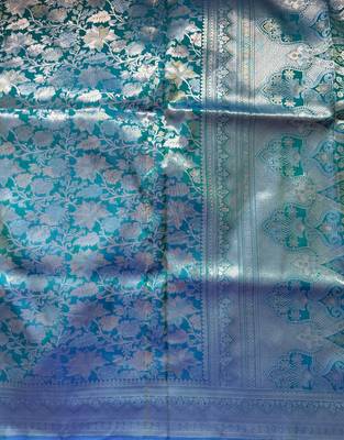 Rama top dyed weaving soft silk blend saree with blouse 4