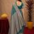Turuoise art silk blend banarasi jacuard work saree with unstitched blouse piece