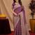 Wine art silk blend banarasi jacuard work saree with unstitched blouse piece