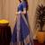 Blue art silk blend banarasi jacuard work saree with unstitched blouse piece