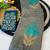 Sky blue foil work twill net saree with blouse