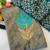 Sky blue foil work twill net saree with blouse