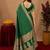 Green art silk blend banarasi jacuard work saree with unstitched blouse piece
