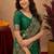 Green art silk blend banarasi jacuard work saree with unstitched blouse piece